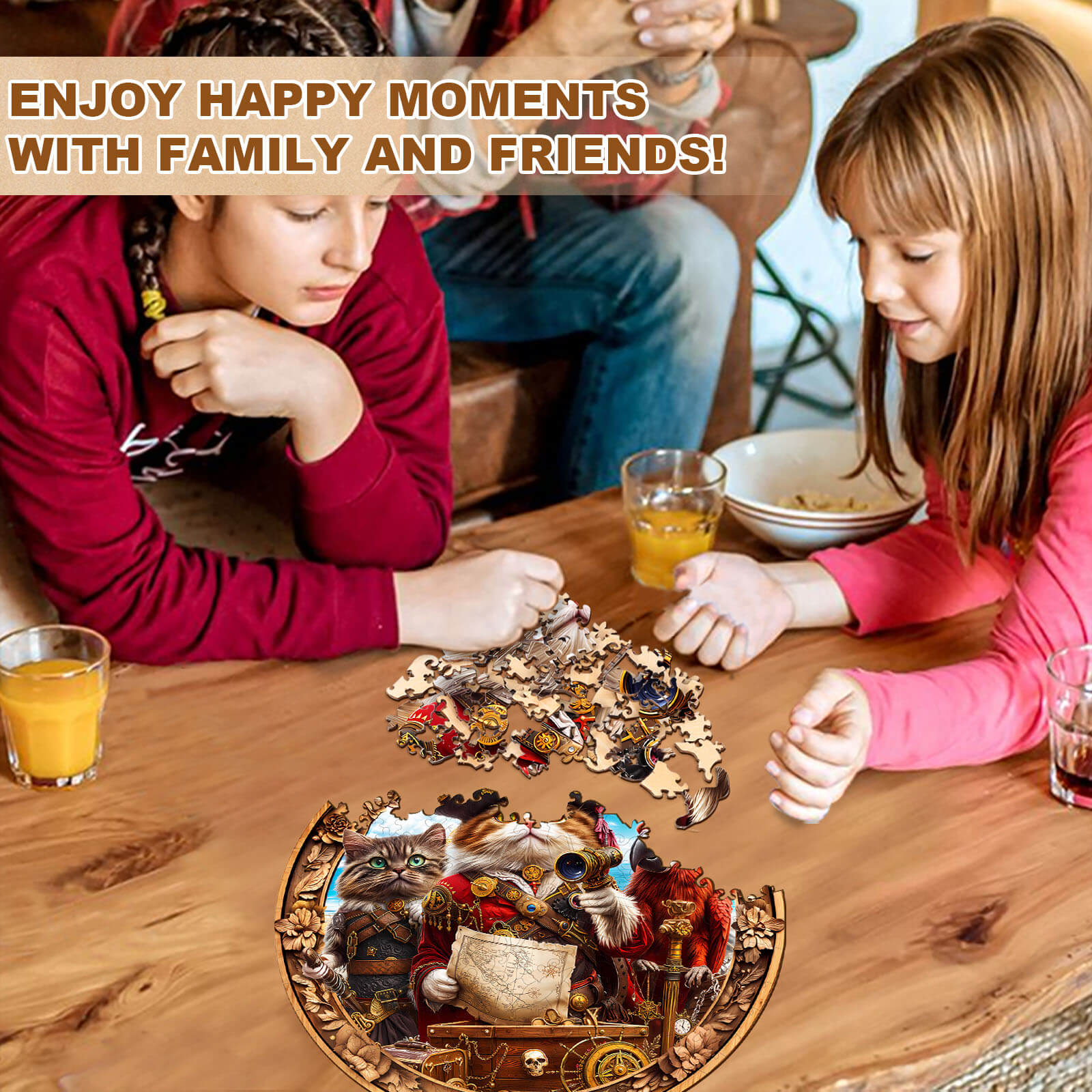 Pirate Cat Wooden Jigsaw Puzzle