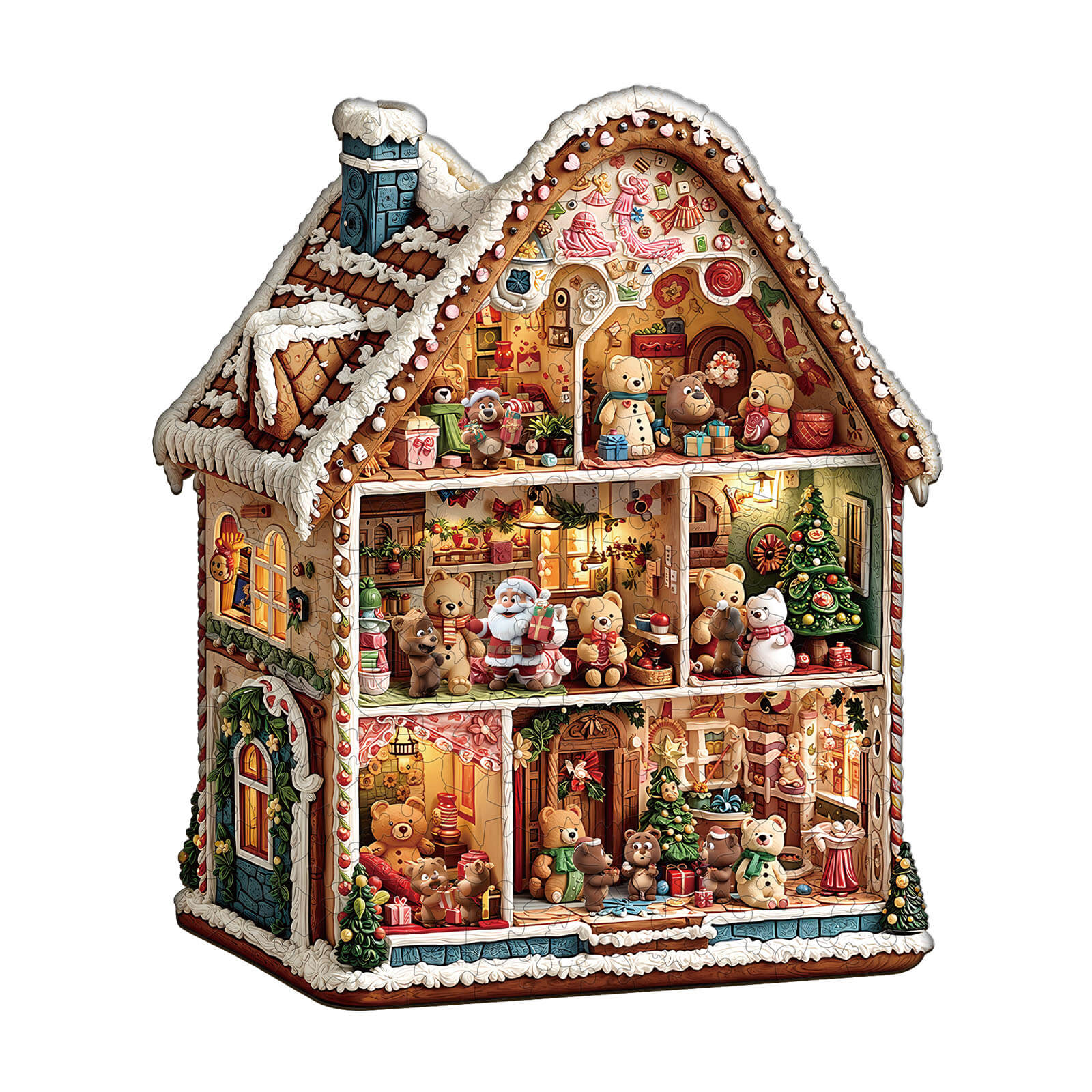 Bear's House - Christmas Wooden Jigsaw Puzzle