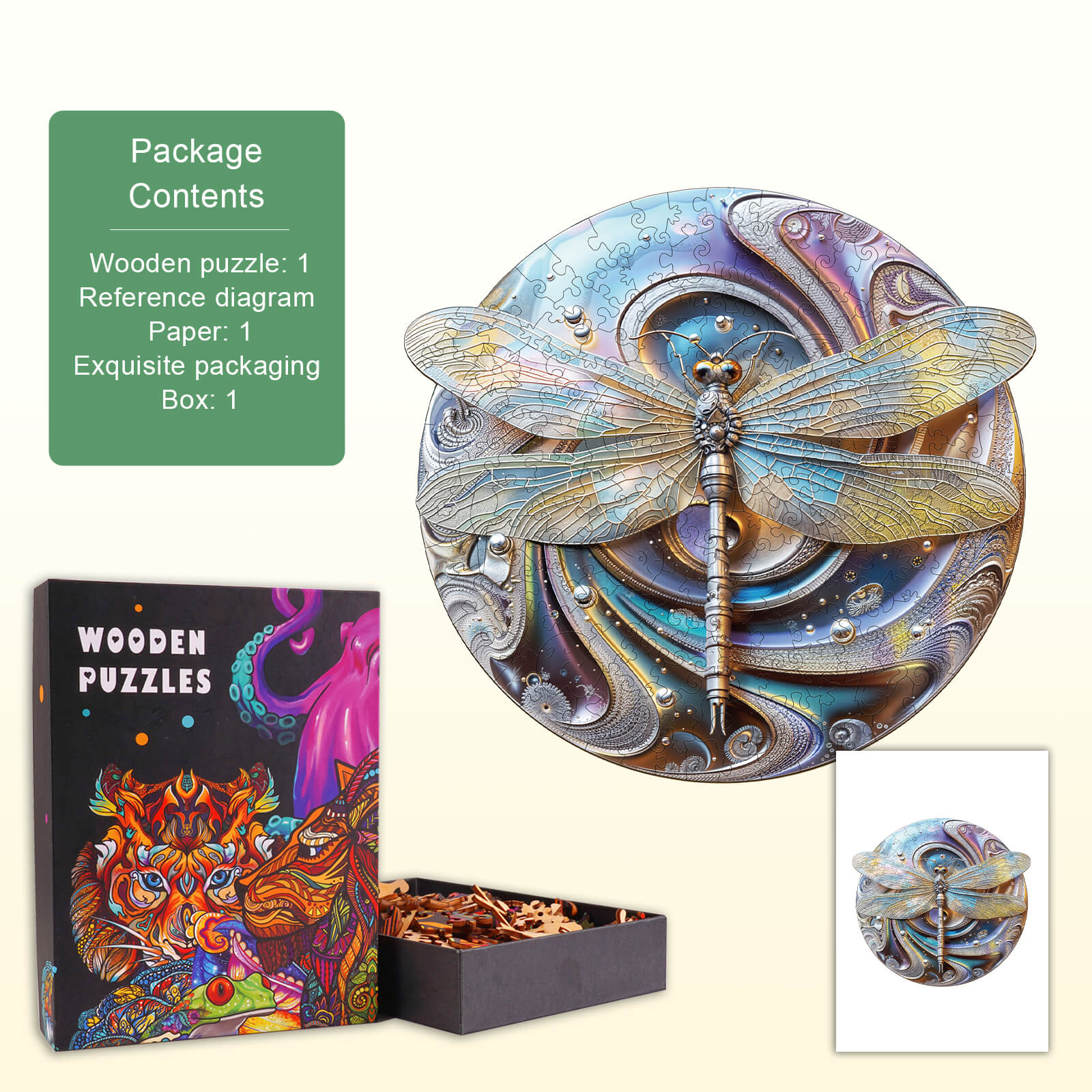 Laser Dragonfly Wooden Jigsaw Puzzle