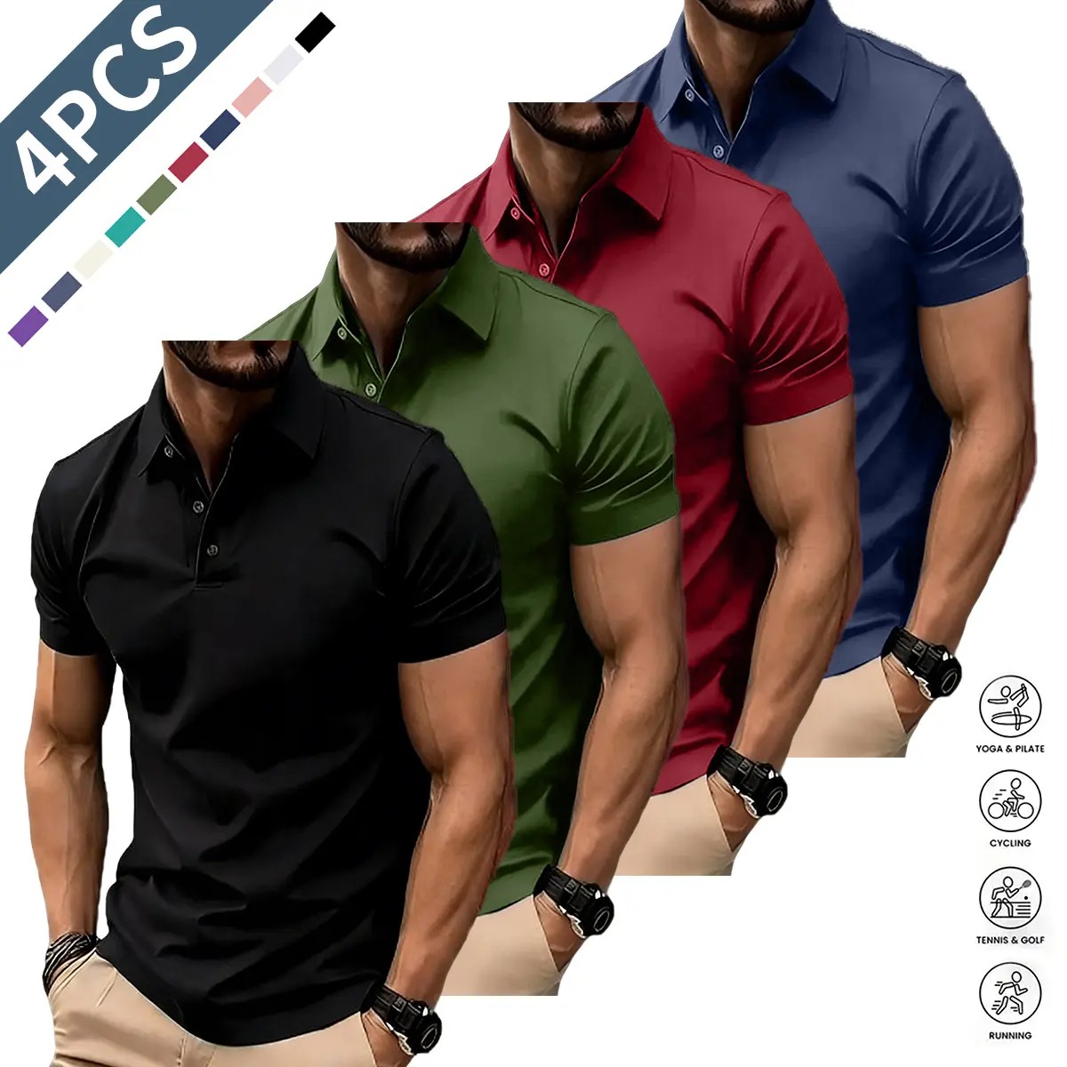 Men's Solid Color Polo Shirt