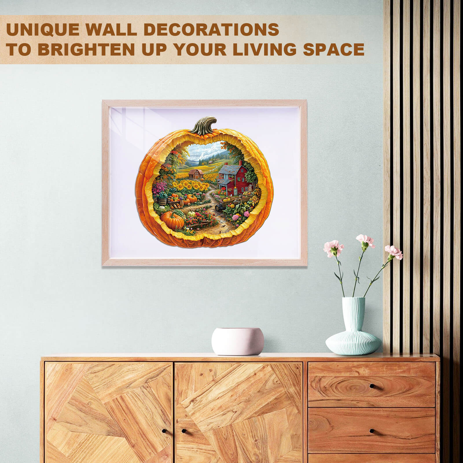 Pumpkin Summer Farm Wooden Jigsaw Puzzle