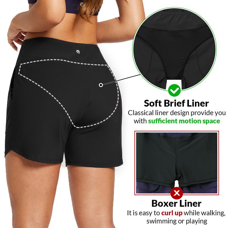 Women's 2-in-1 High-Waisted Yoga Shorts with Pockets