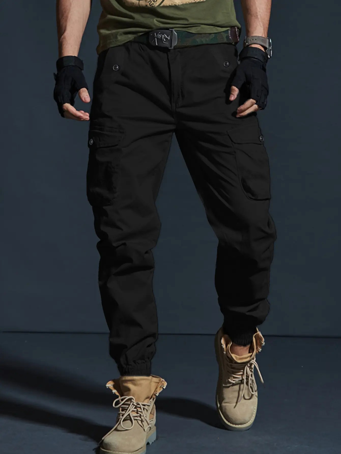 Men's Tactical Cargo Joggers - Multi-Pocket Rugged Pants for Outdoor & Urban Adventures