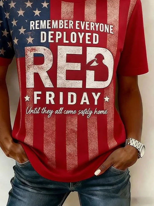 Women's Short Sleeve T-shirt Summer Red Independence Day (Flag) Printing Jersey Crew Neck Daily Going Out Casual Top