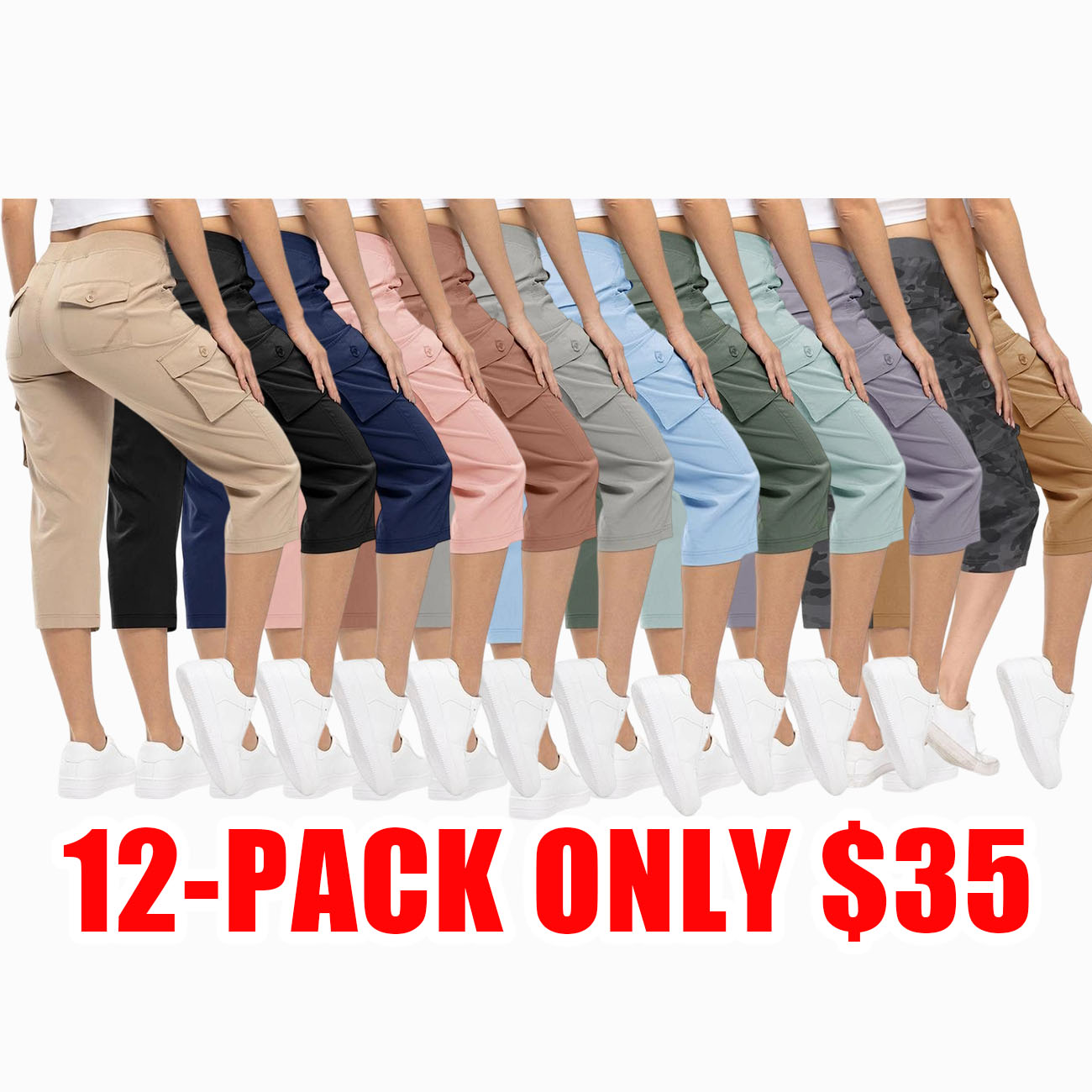 Women's Outdoor Cargo Capris – Lightweight Loose Shorts