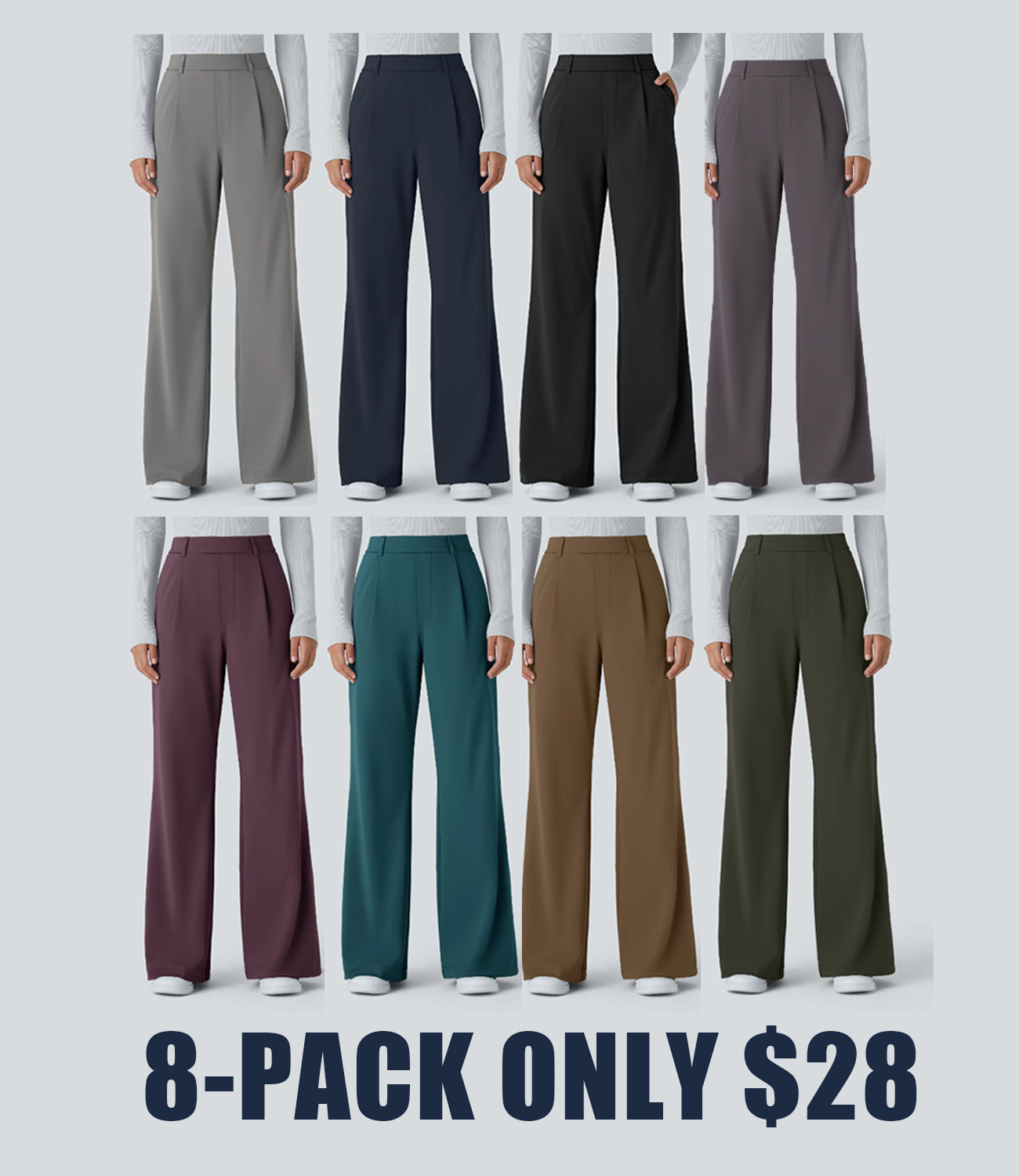 🔥 High-Waisted Flare Work Pants with Side Pockets 🔥