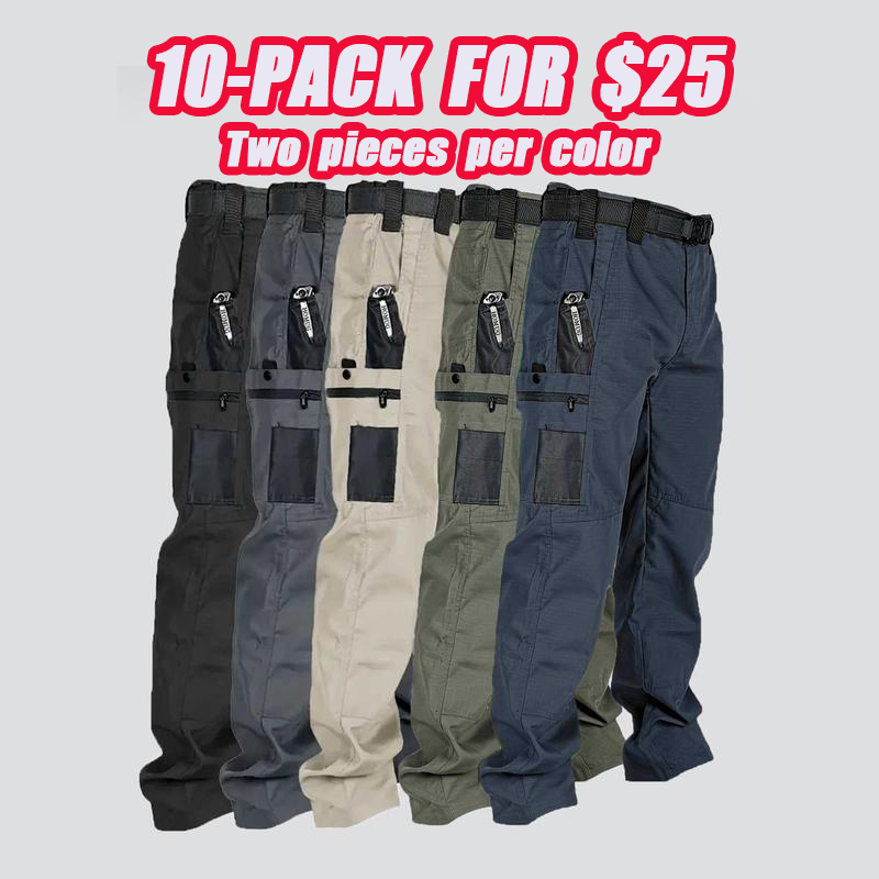 Men's Solid Color Tactical Work Pants,230g/m² new fabric，with Multiple Pockets and Zipper Closures, Durable Outdoor Training Pants, Available in Multiple Colors, Fishing, outdoor activities, work, hiking, camping，Suitable for Spring and Autumn Wear.