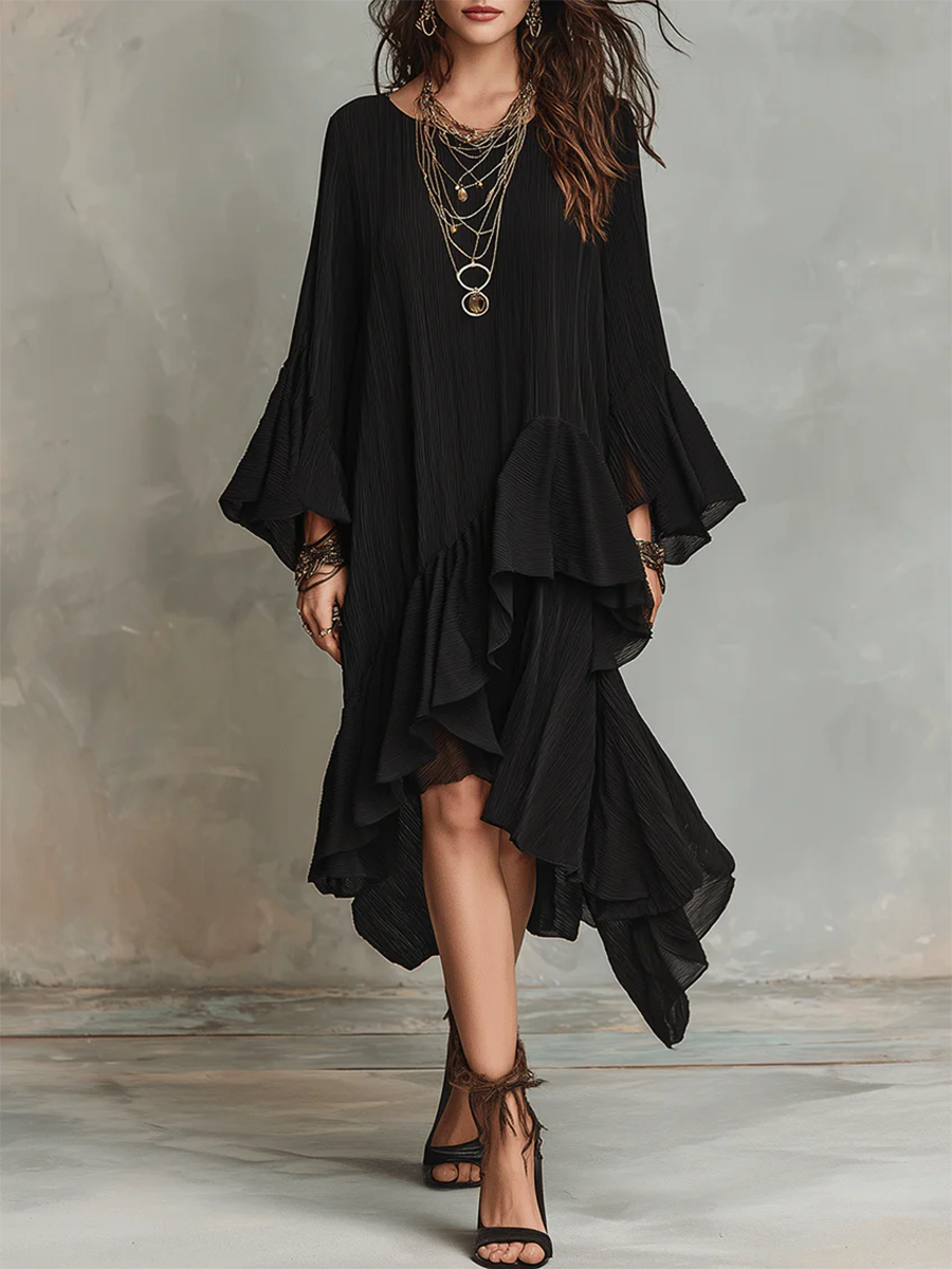 Elegant Romantic Multi-layered Irregular Hem Dress