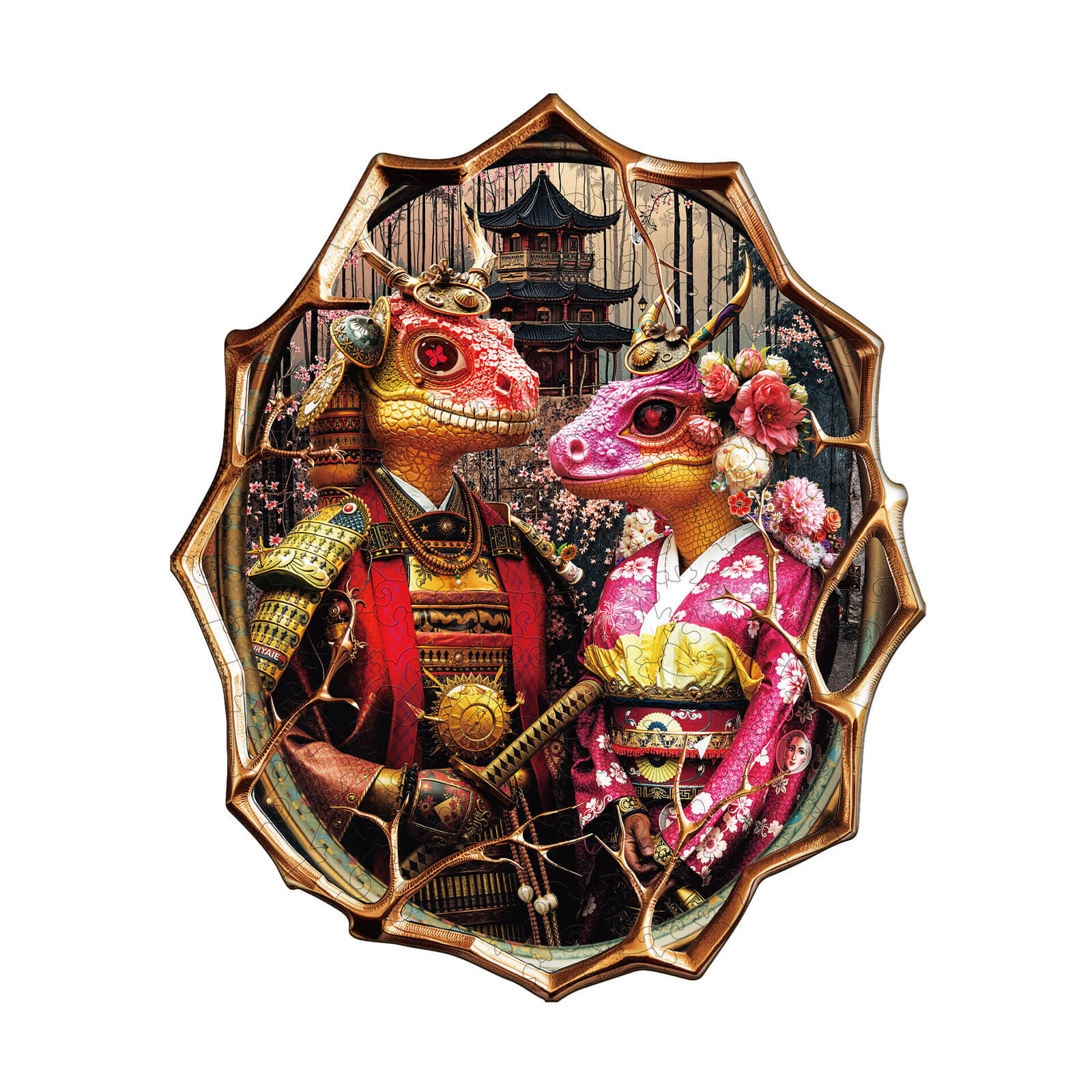 Lizard Warrior Wooden Jigsaw Puzzle