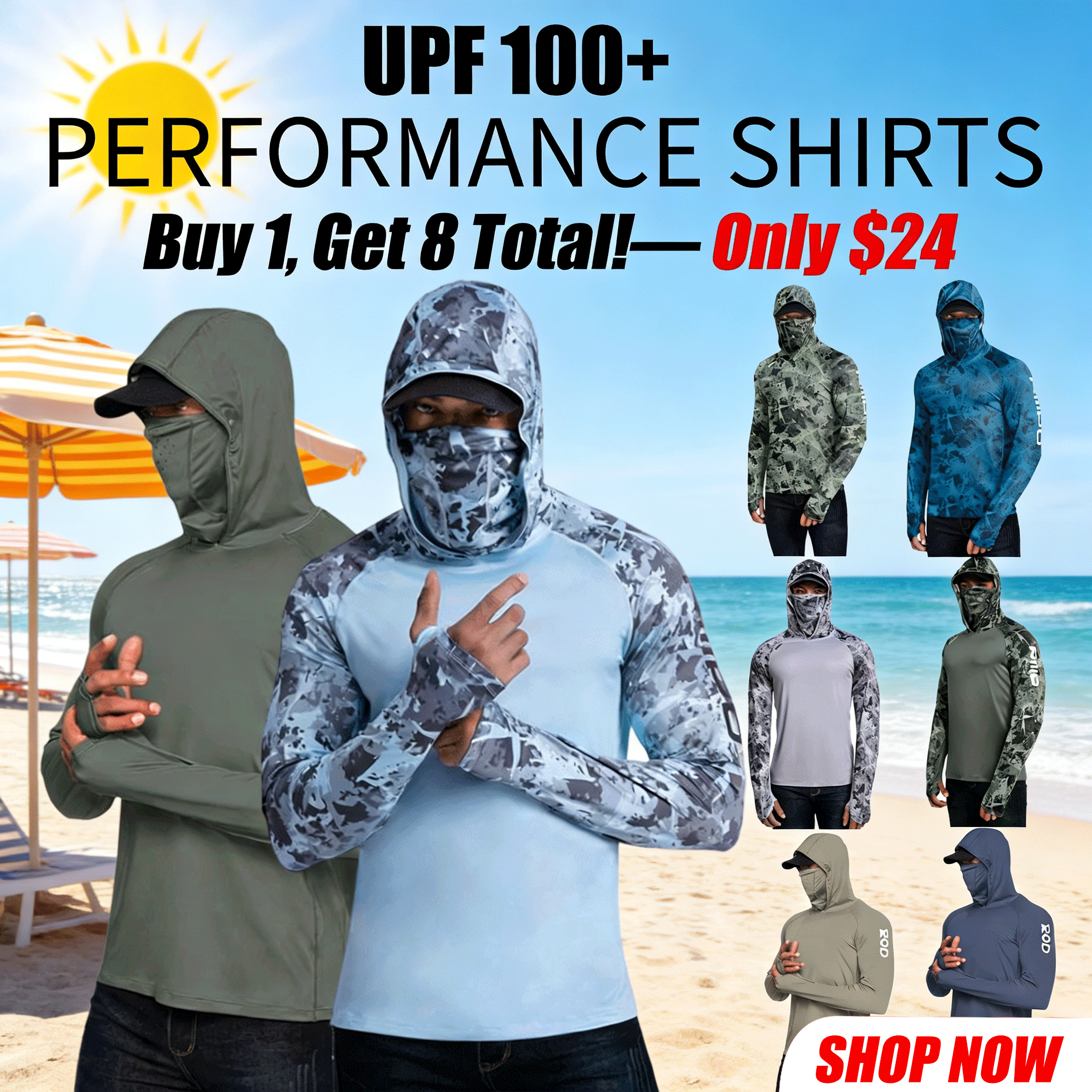 ☀️Men’s UPF 100 Sun Protection Hoodie with UV Detection