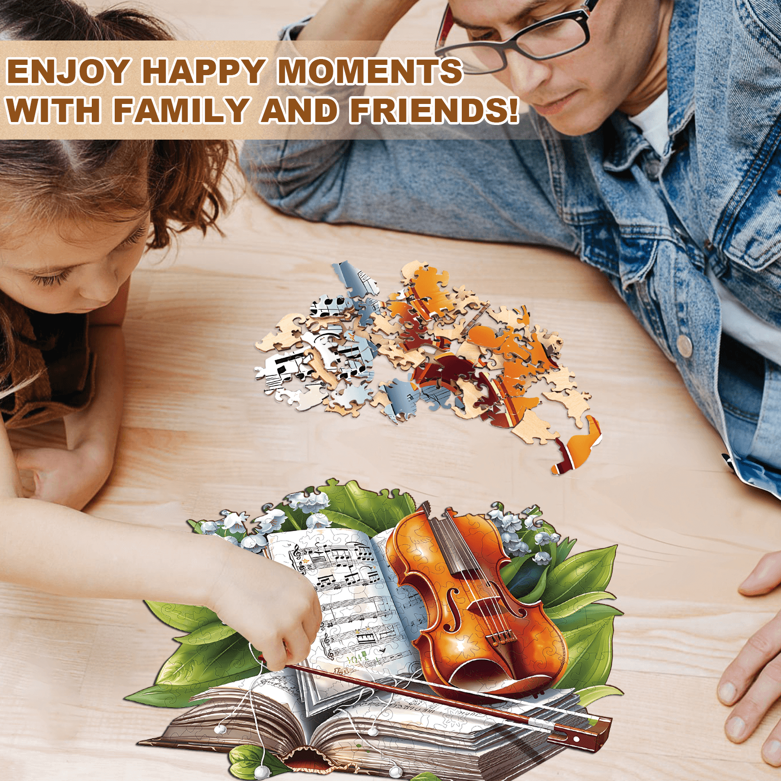 Violin and Verse Wooden Jigsaw Puzzle