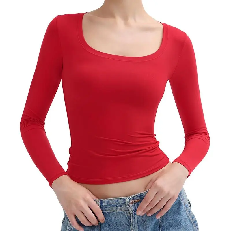 Womens Scoop Neck Long Sleeve Top - Smoke Cloud Collection