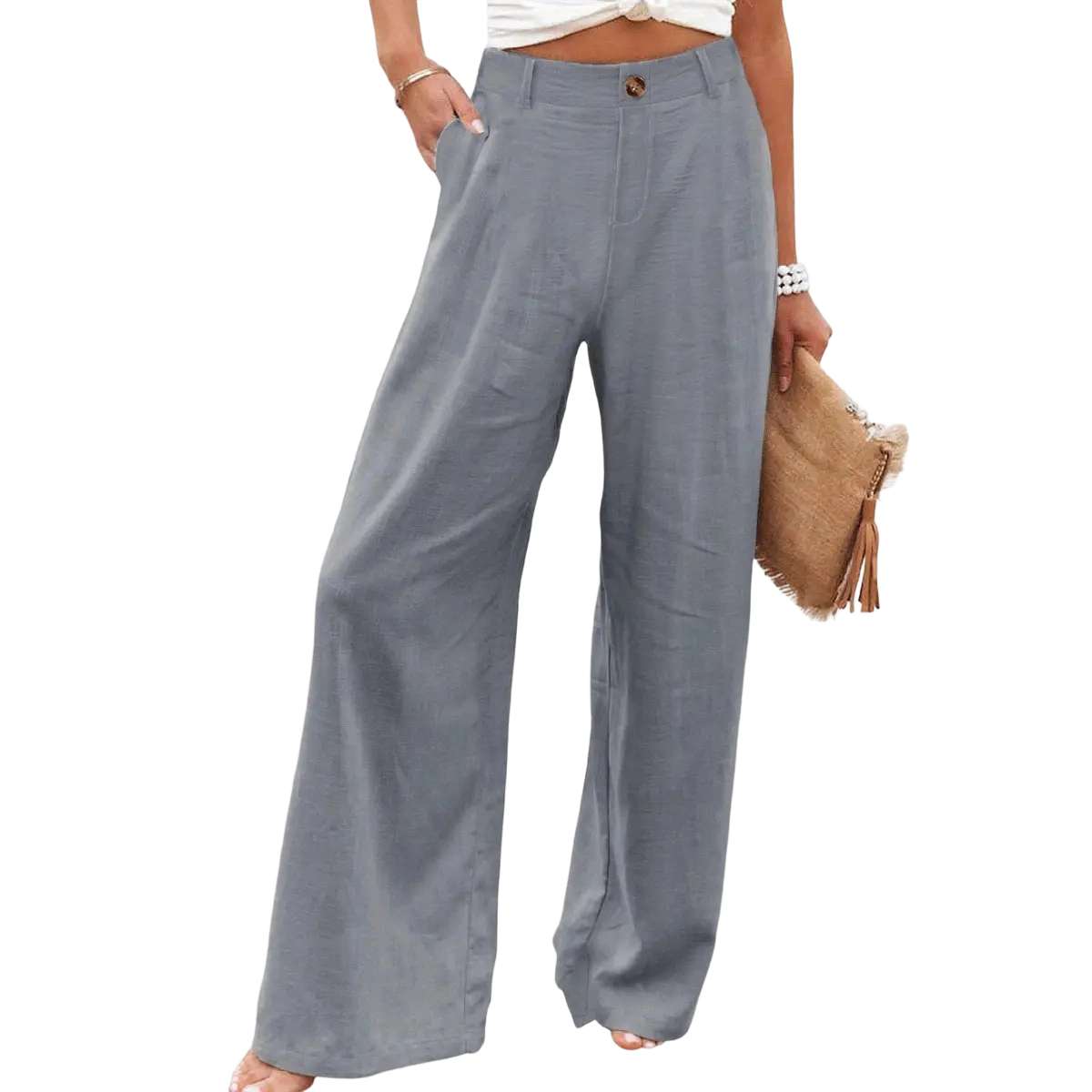 Women's Cotton Linen Pants | Summer 2026 Trendy High Waisted Wide Leg