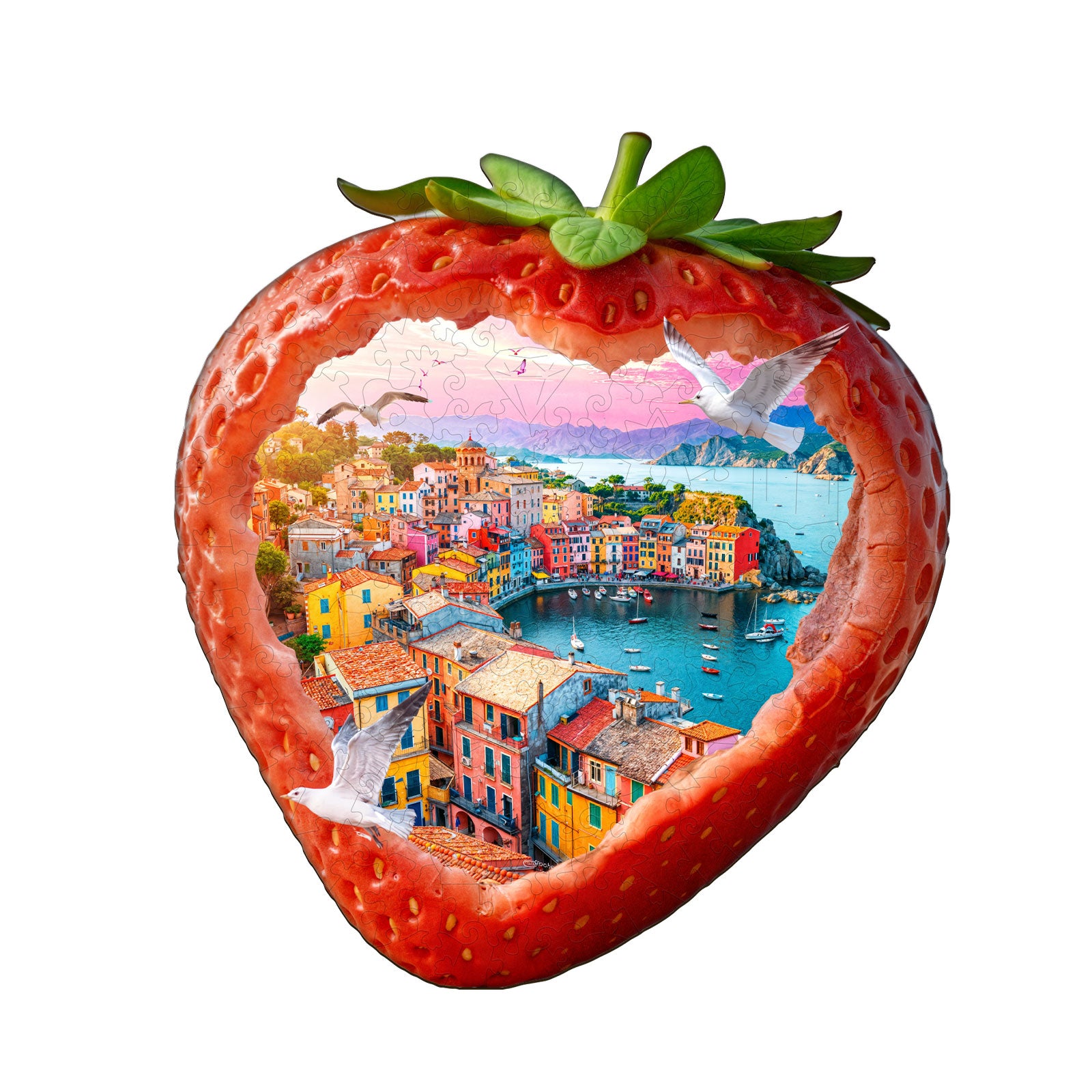 Strawberry Shoreline Wooden Jigsaw Puzzle