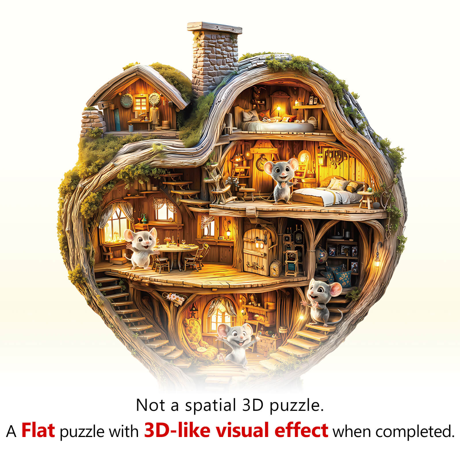 Heart Tree House Wooden Jigsaw Puzzle