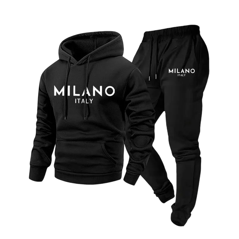 Men's Milano Printed Hoodie and Drawstring Sweatpants Set