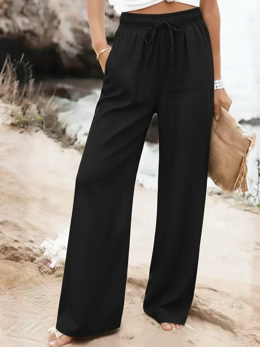 Women's Casual Tencel And Cotton Wide-leg Pants