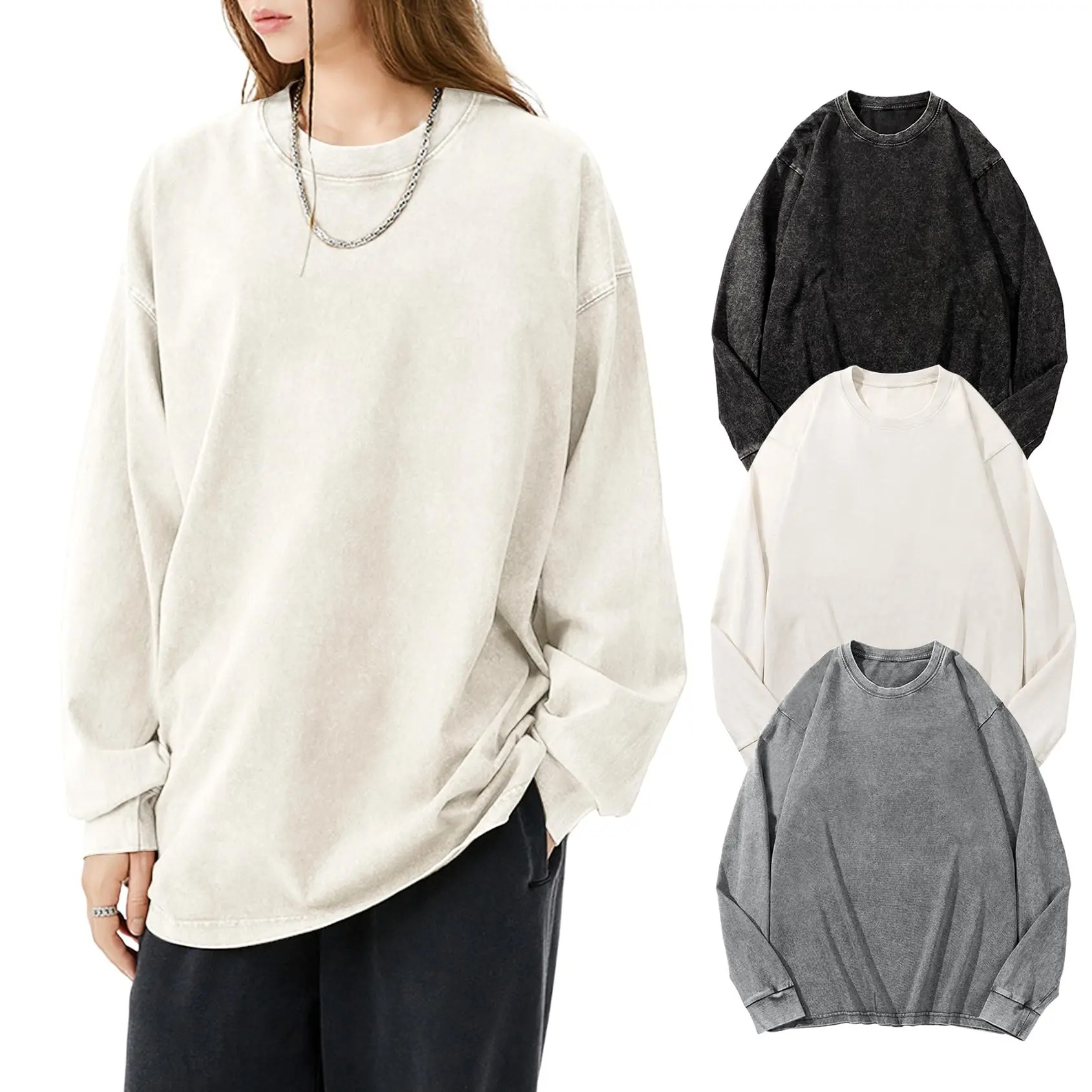 👕👕Unisex Acid Wash Long Sleeve T-Shirt