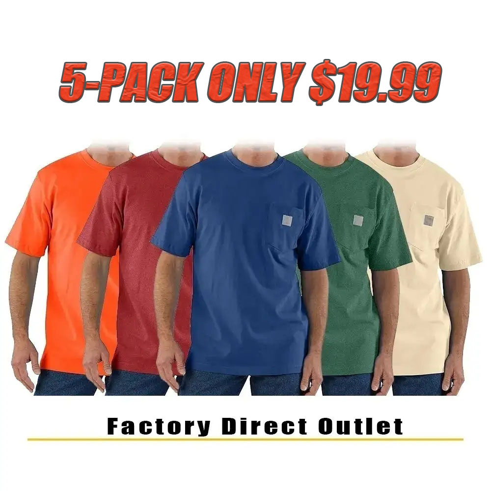 🔥Last Day Promotion!CHT Men's K87 Workwear Loose Fit Heavyweight Short-Sleeve Pocket T-Shirt (Also Available in Big & Tall)