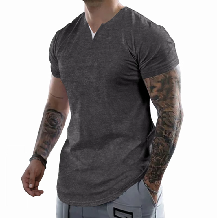 Men's Slim Fit V-Neck Muscle Tee - 2025 Spring Athletic Fashion