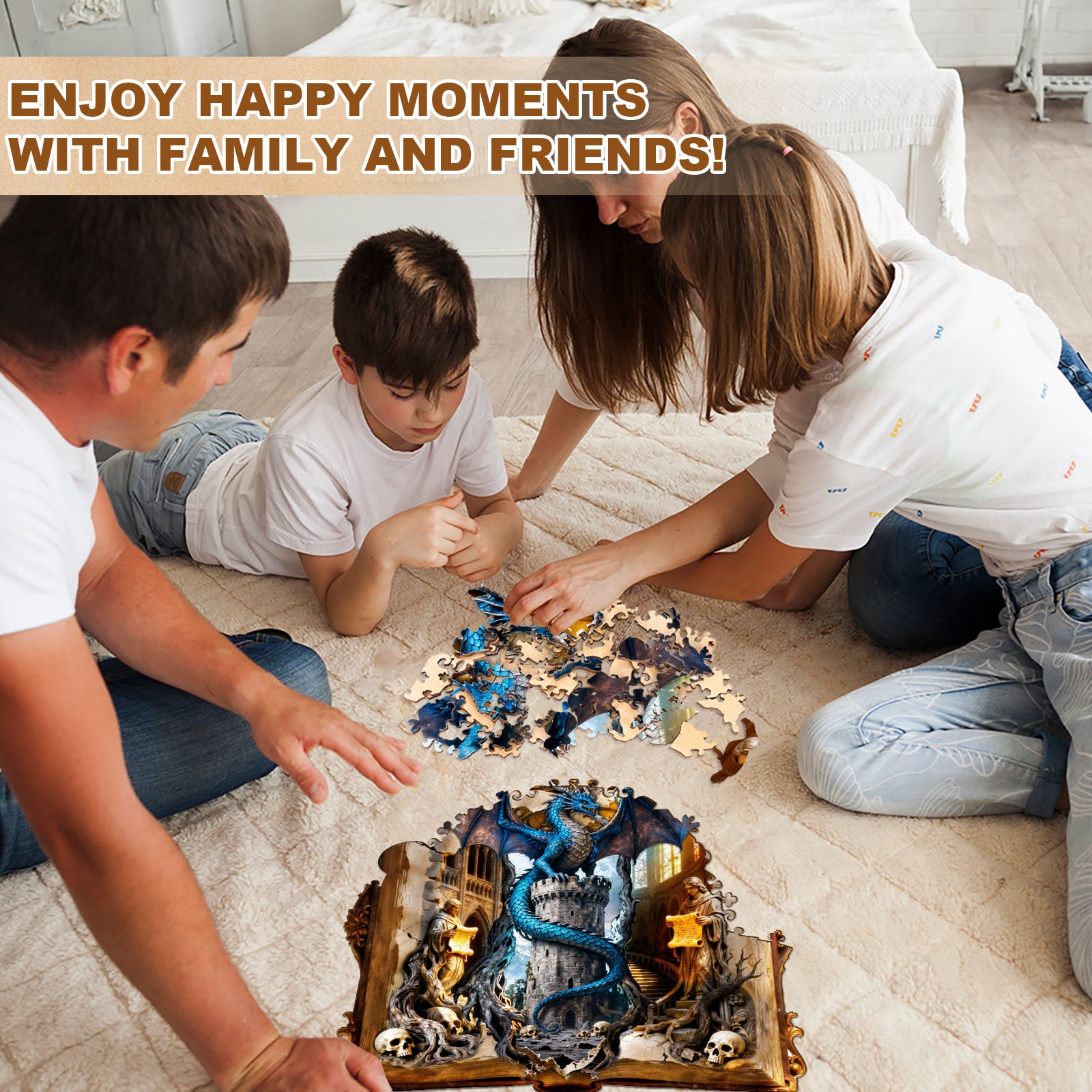 Tower Dragon Story Wooden Jigsaw Puzzle