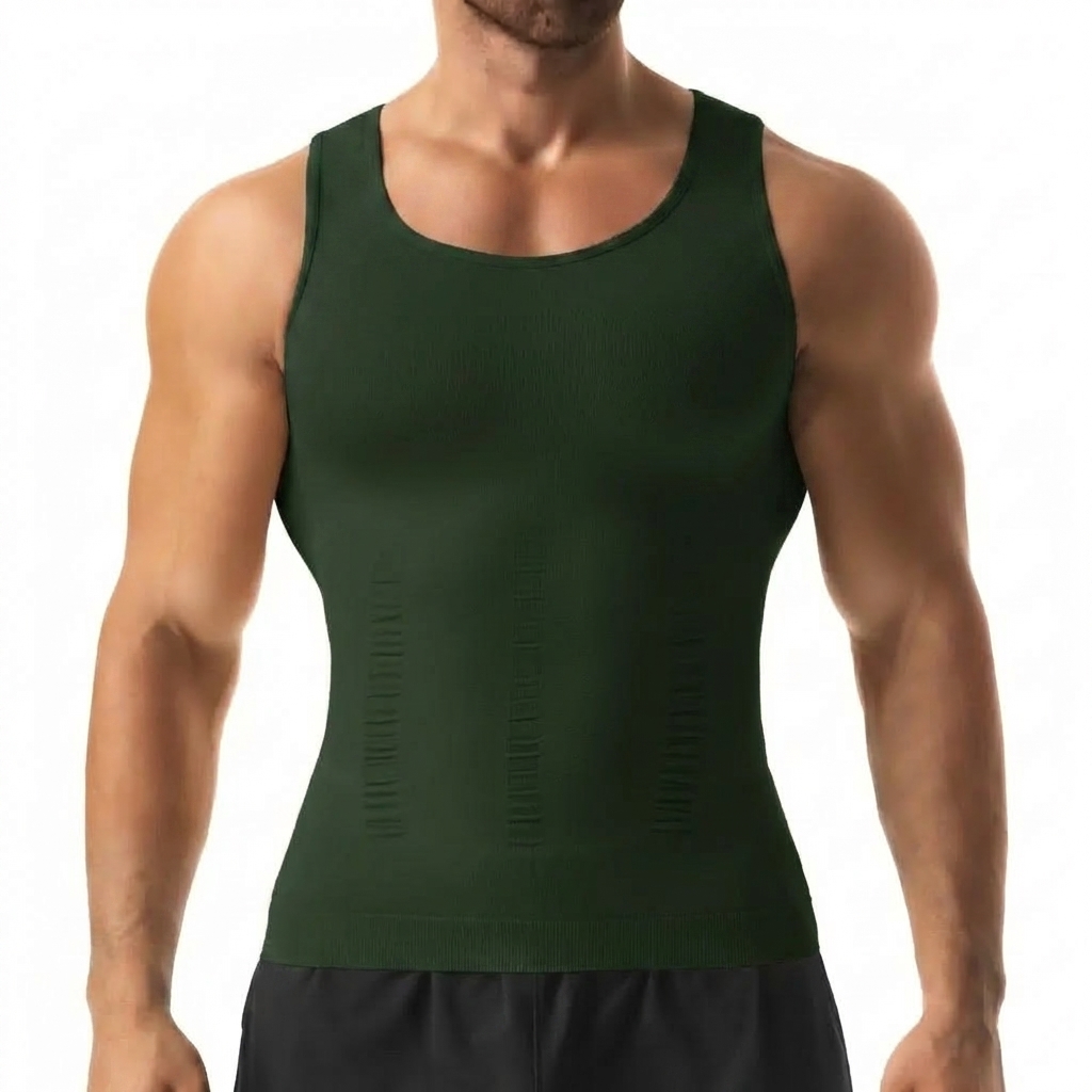 Men's Compression Tank Top - Tummy Control Body Shaper for Workout & Athletic Activewear