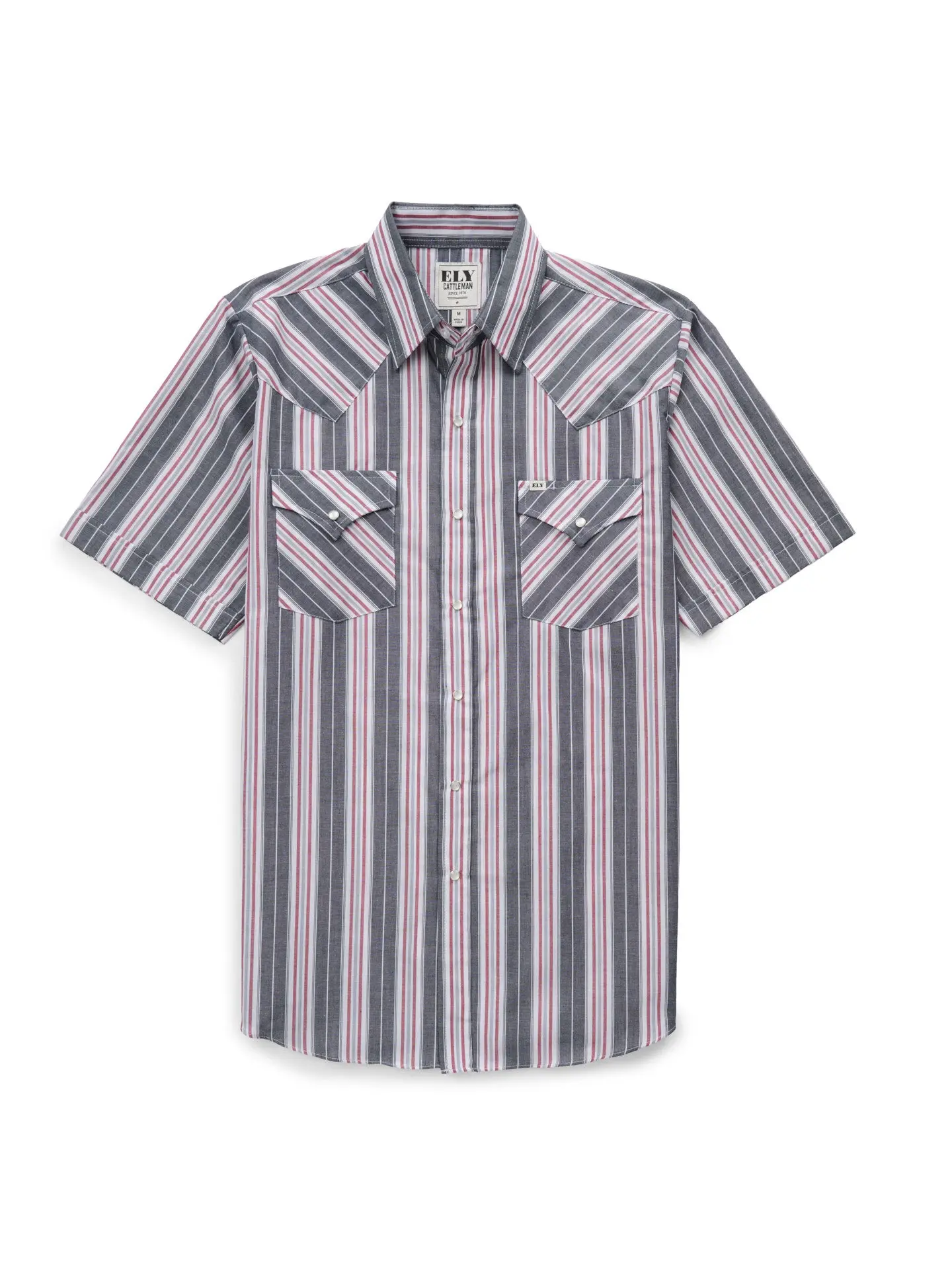 Men's Ely Cattleman Short Sleeve Stripe Western Snap Shirt