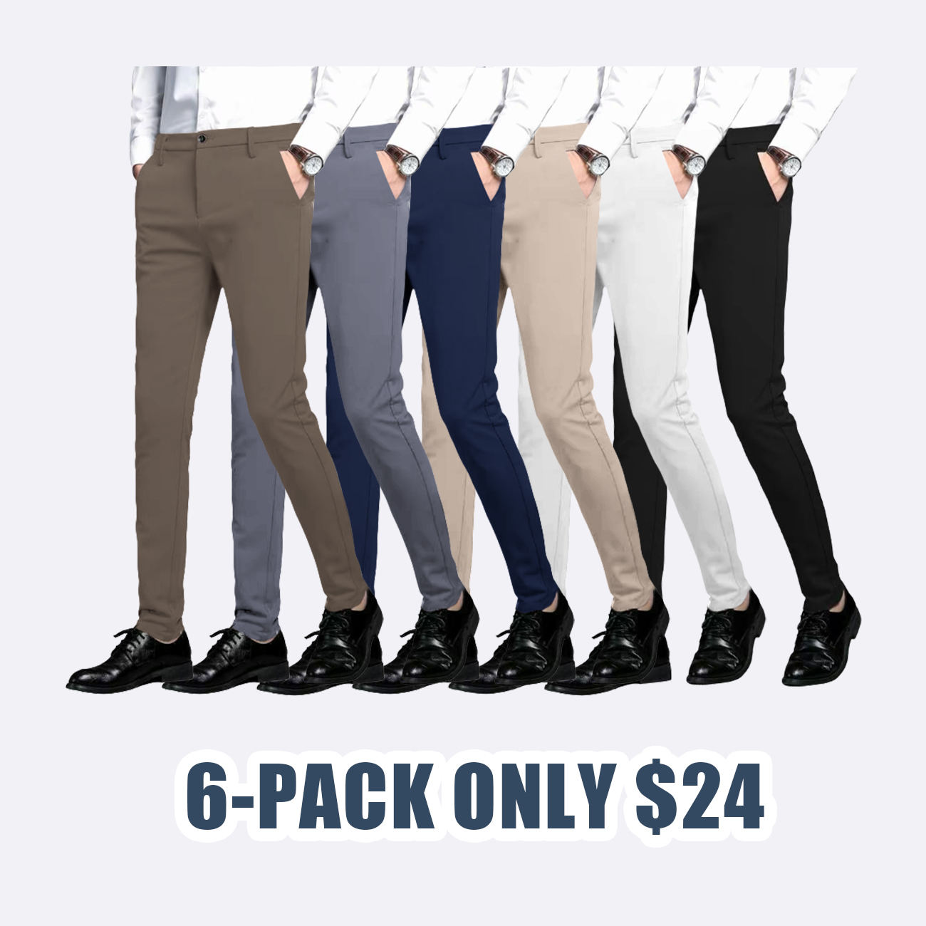 Men's Slim Fit Stretch Dress Pants – Skinny Tailored Suit Pants for Business Casual & Formal Wear