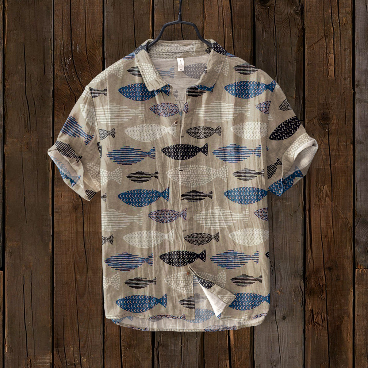 Vintage Fish Japanese Art Linen Blend Comfy Shirt