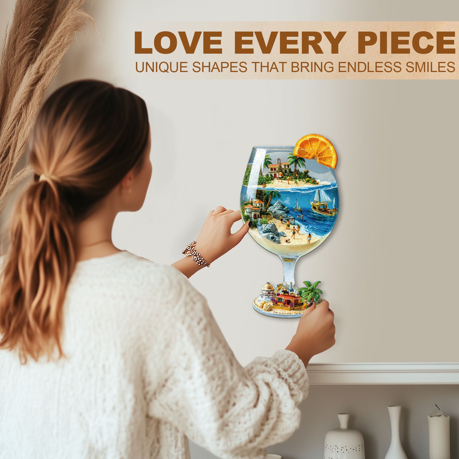 Blue Holiday Wooden Jigsaw Puzzle