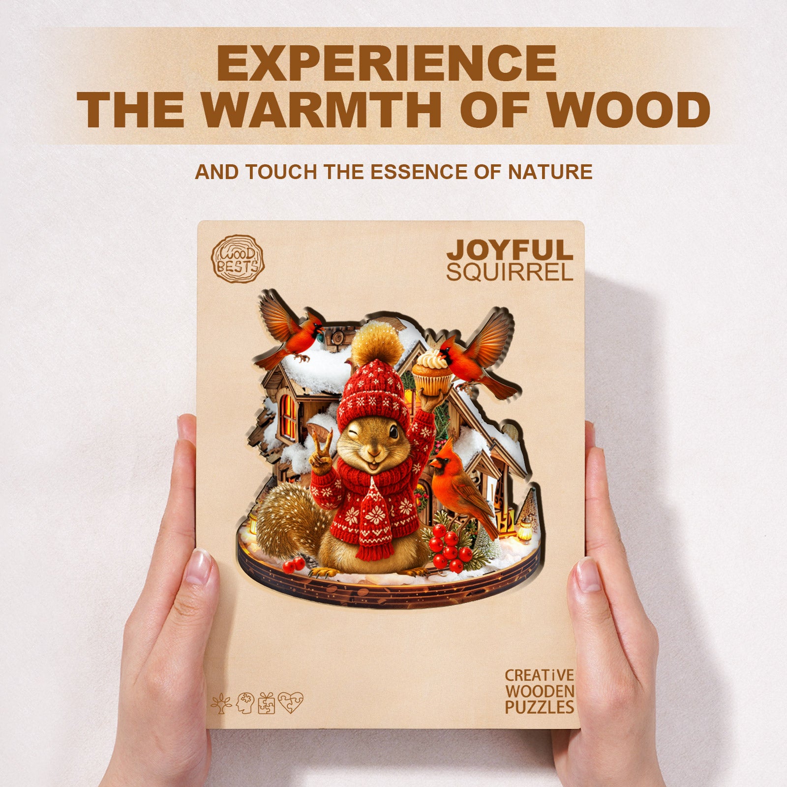 Joyful Squirrel Wooden Jigsaw Puzzle