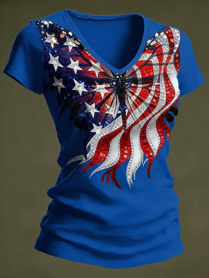 Women's casual retro patriotic 250th anniversary T-shirt