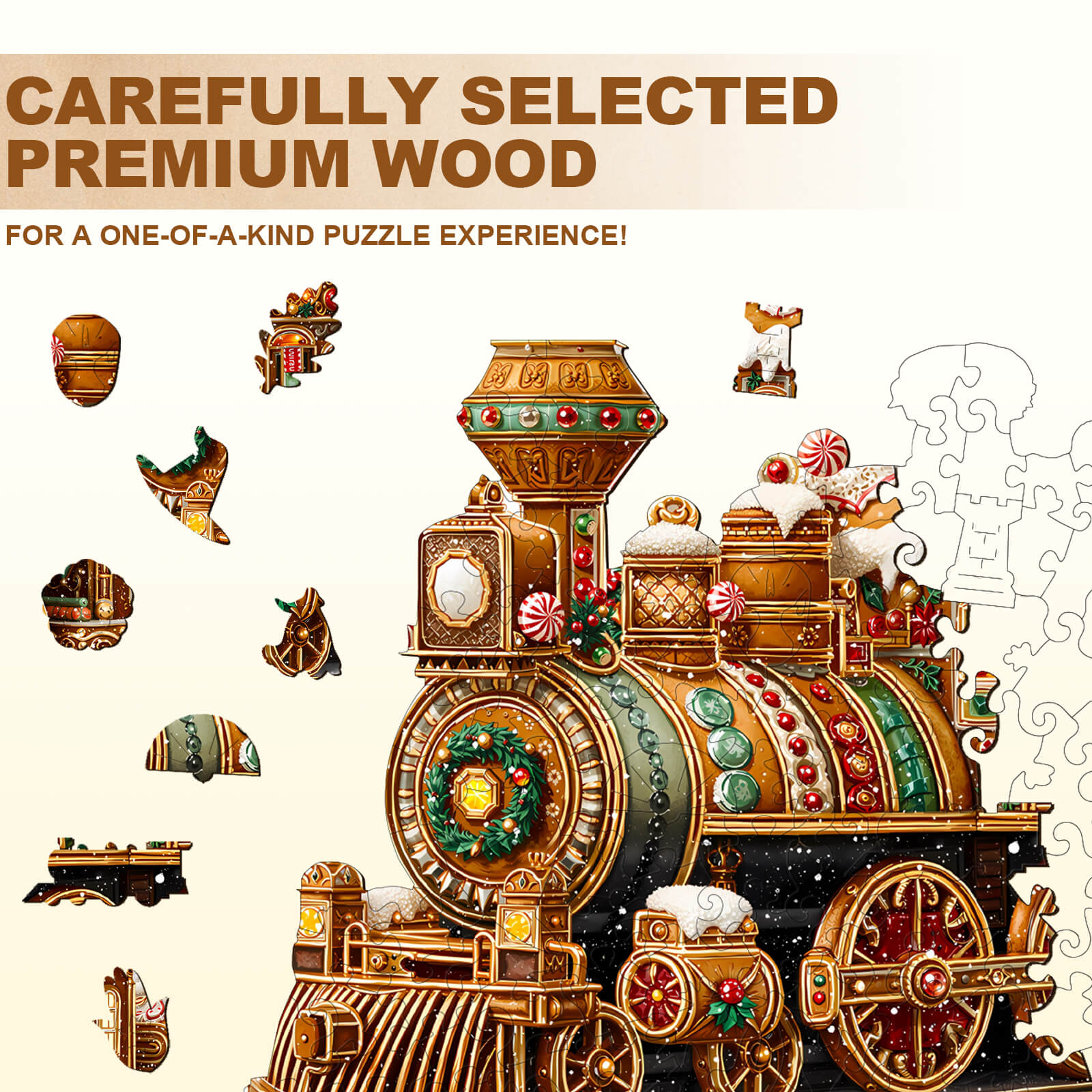 Christmas Mechanical Train-2 Wooden Jigsaw Puzzle