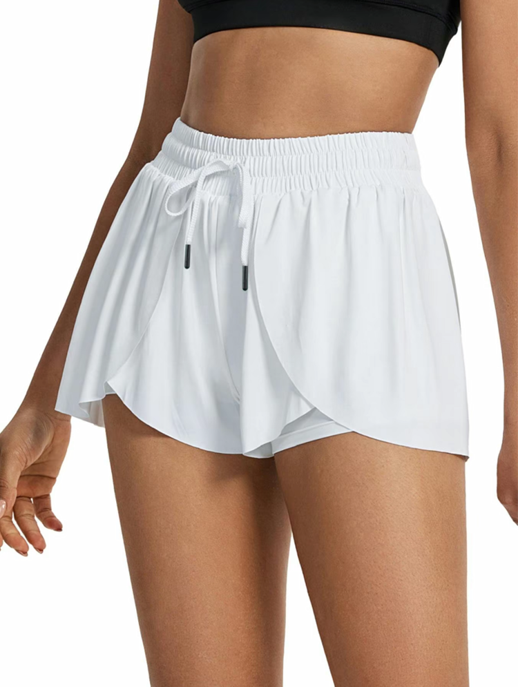 Women's 2-in-1 Drawstring Skorts, High-Waist Wrap Shorts for Gym & Daily Wear