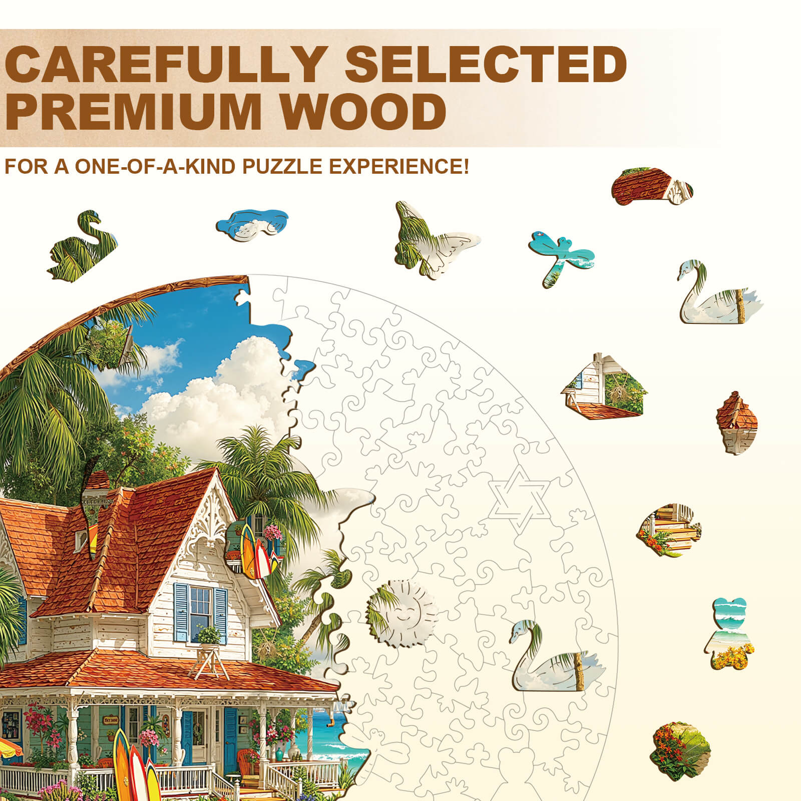 Beach Villa Wooden Jigsaw Puzzle