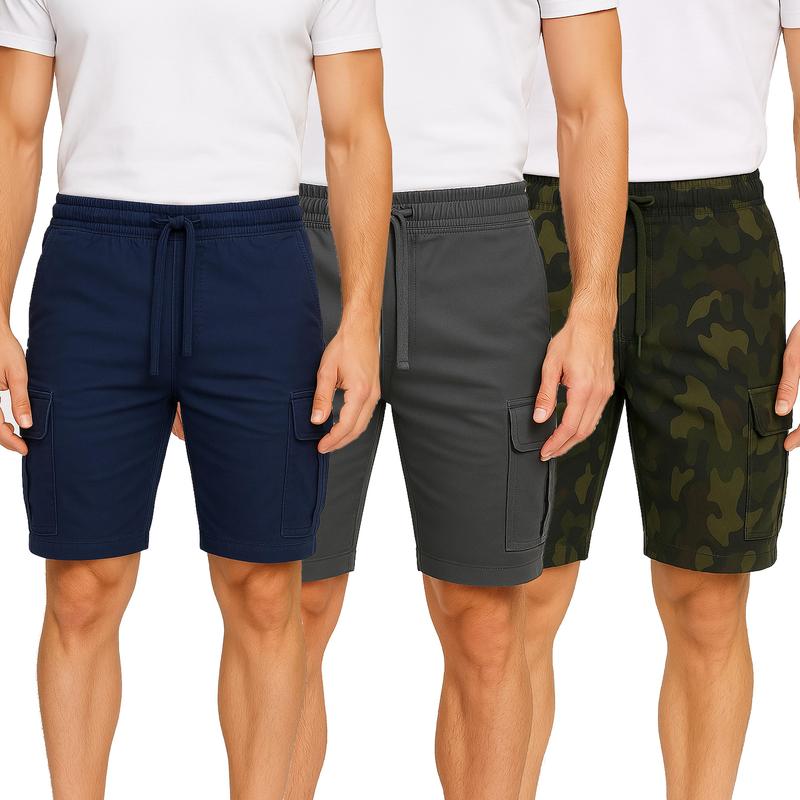 Men's Multi Pack Super Stretch Pull-On Cargo Shorts