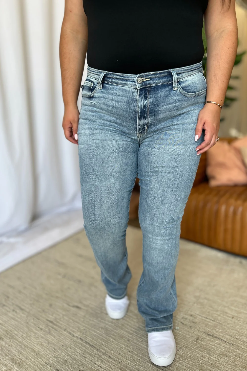 Blue Full Size Medium Rise Bootcut Jeans