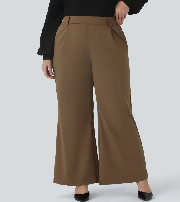 🔥 High-Waisted Flare Work Pants with Side Pockets 🔥