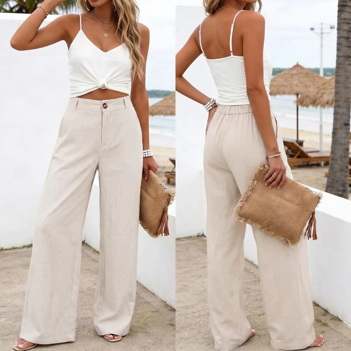 Women's High Waist Wide Leg Pants