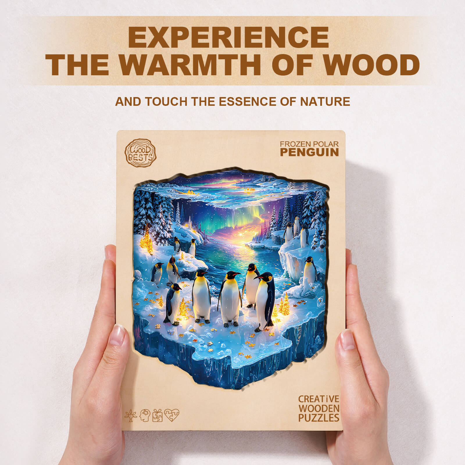 Frozen polar Penguin Wooden Jigsaw Puzzle