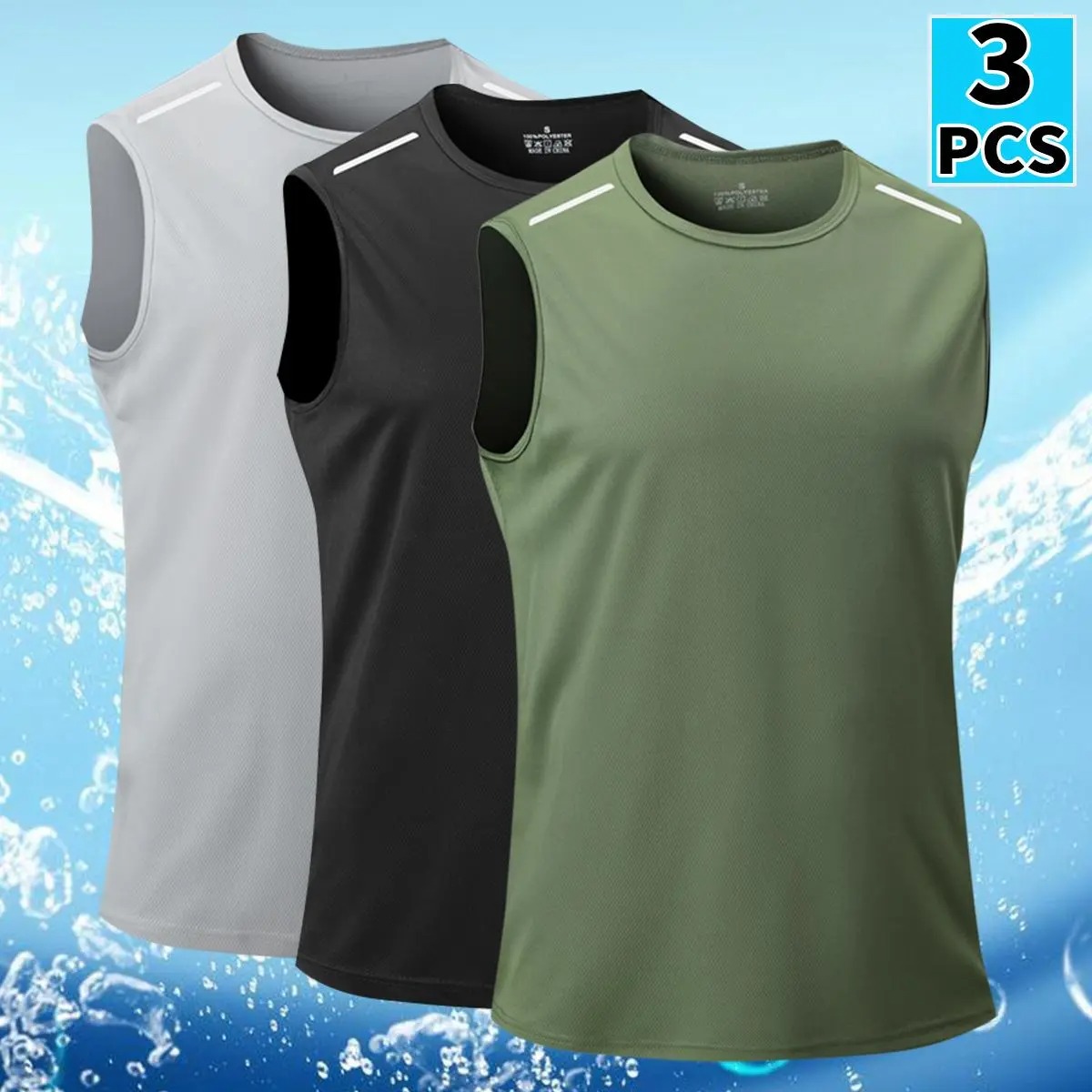 Men's Quick-Dry Crew Neck Tank Top - Breathable Sleeveless Athletic Wear