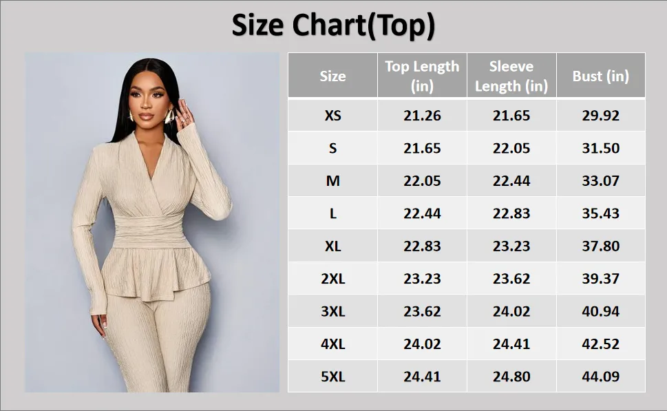 Women's Elegant V Neck Long Sleeve T-Shirt And Wide Leg Pants Two Piece Set