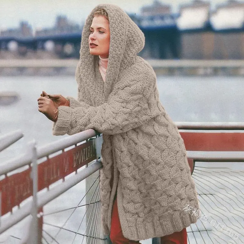 (Warehouse Clearance)Winter keep warm plain sweater cardigan