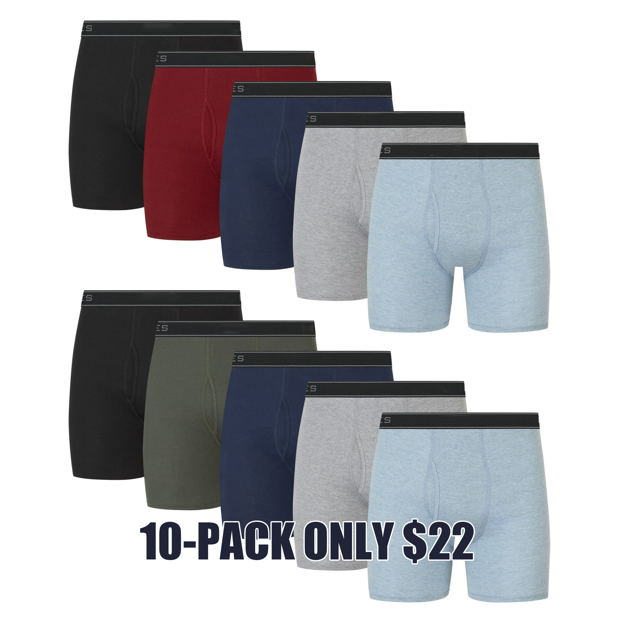 Men’s Everyday Cotton Boxer Briefs (Soft, Breathable Multi-Pack)