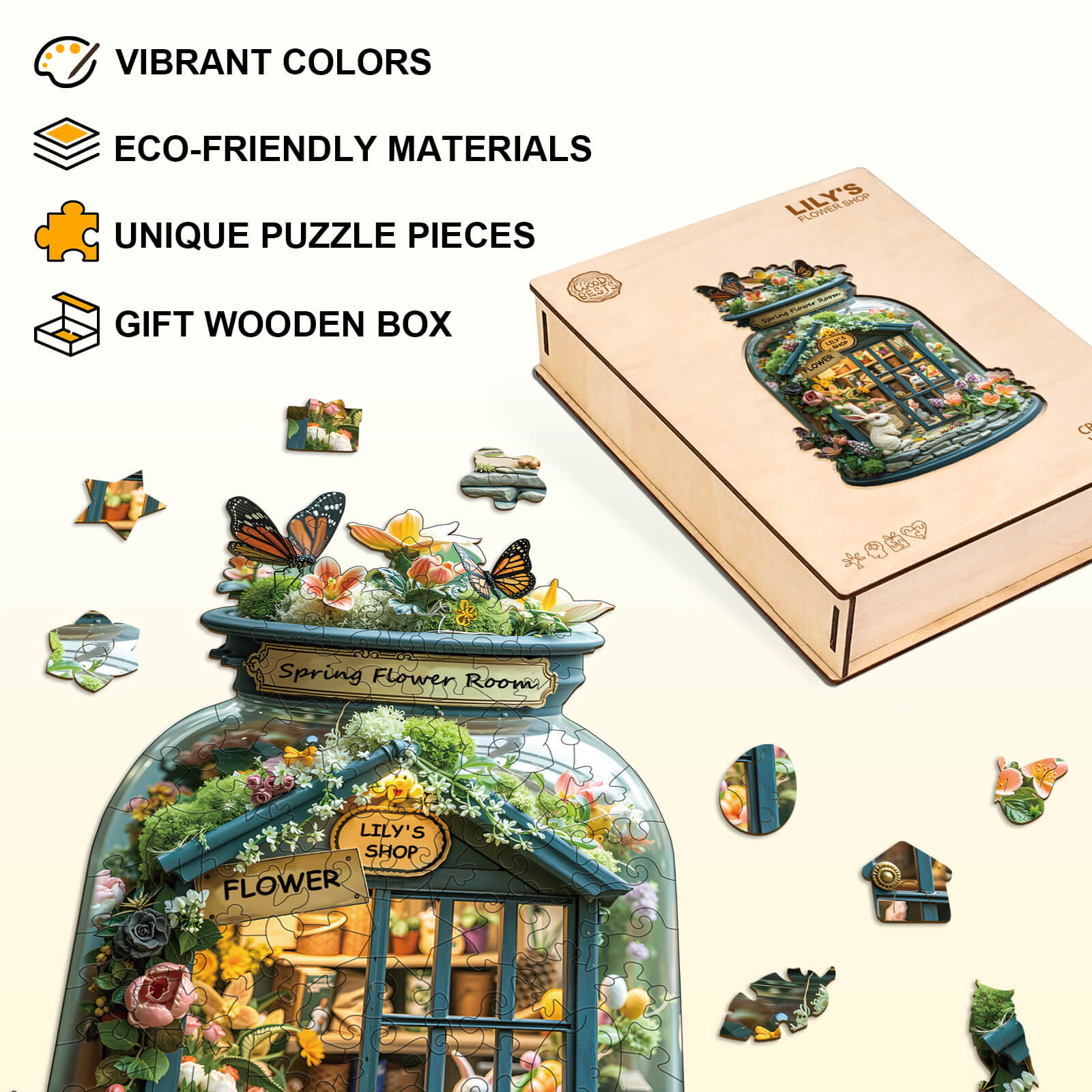 Lily's Flower Shop Wooden Jigsaw Puzzle