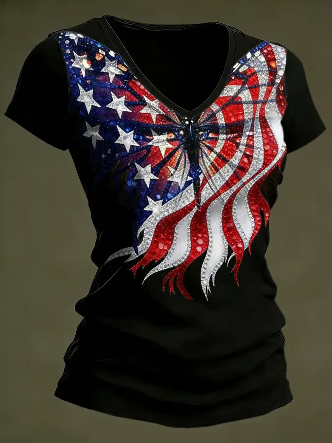 Women's casual retro patriotic 250th anniversary T-shirt