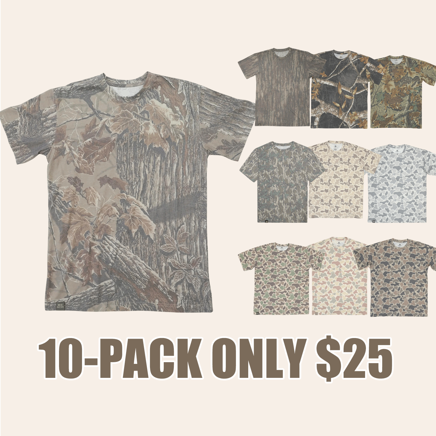 Camo Blank ShortSleeve TShirt Casual Streetwear