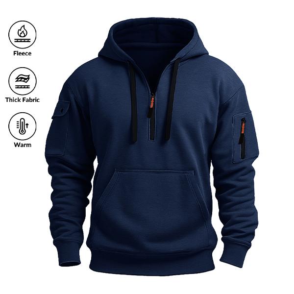 Men’s Half-Zip Fleece Lined Sweatshirt – Warm & Stylish