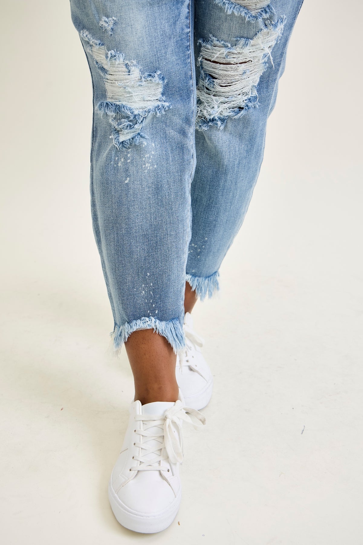 Alexis Light Bleach Splash Boyfriend Jeans
