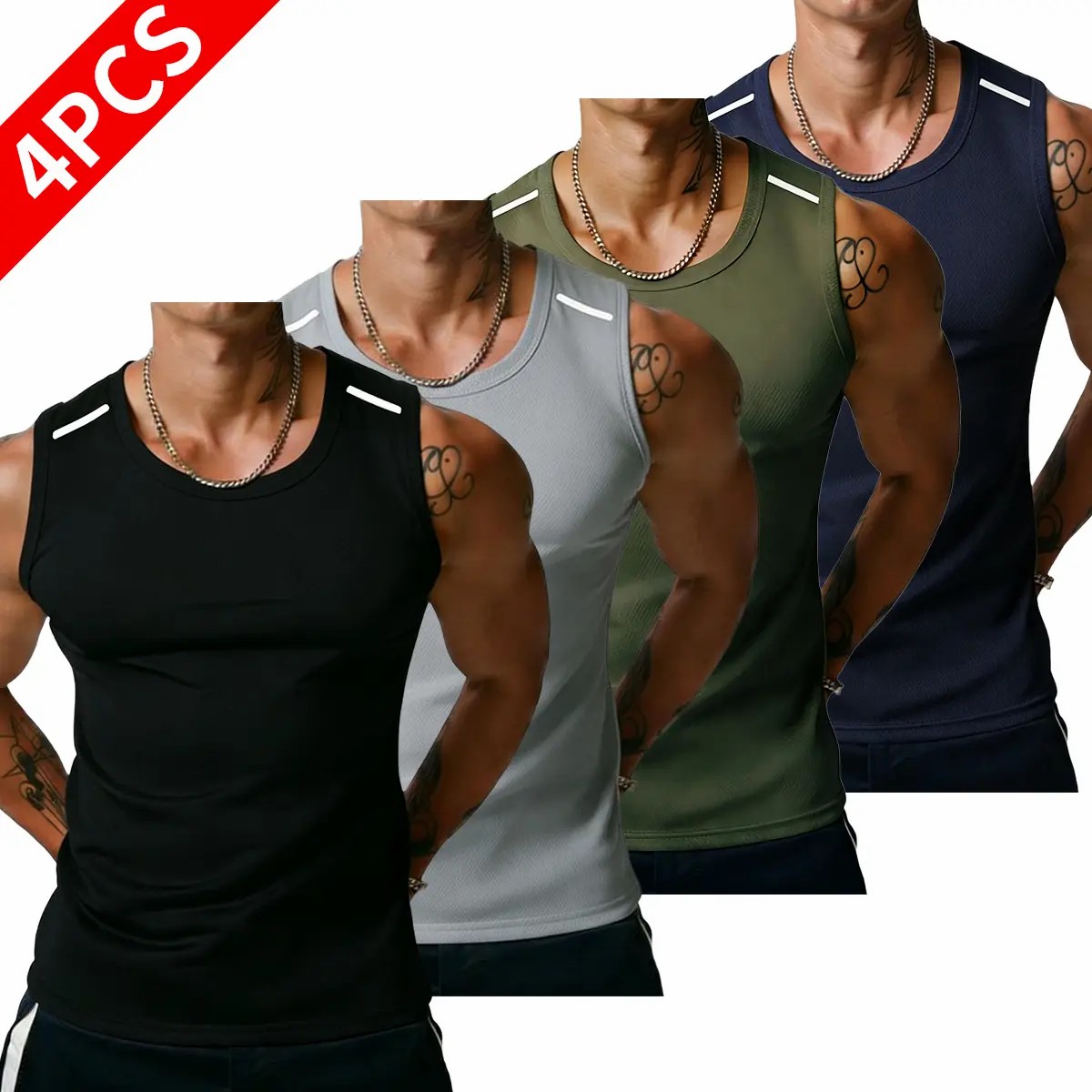 Men's Vests Casual Tank Tops Knit Sleeveless Lightweight Tee Muscle Basic T Shirts